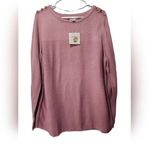 Sweater Ribbed NWT craft and borrow women's pink  long sleeve XXL